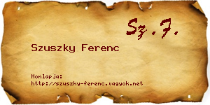 Szuszky Ferenc névjegykártya