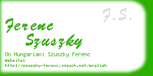 ferenc szuszky business card
